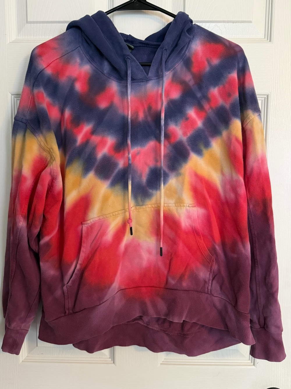 wild fable Tie-Dye Hooded Pullover Sweater - Purple, Red, Yellow